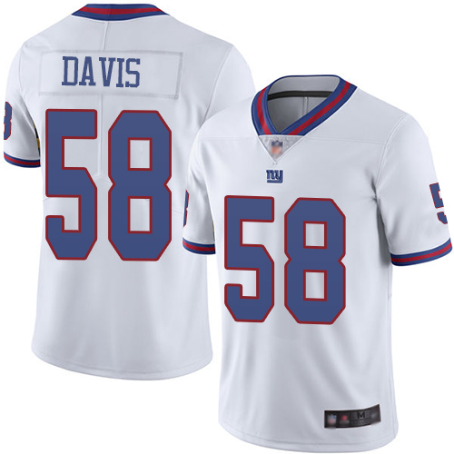 Men New York Giants #58 Tae Davis Limited White Rush Vapor Untouchable Football NFL Jersey